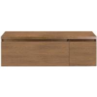 Frozen Badmeubelset 140 cm - Greeplijst in Kleur - Wastafel Onderkast met Bovenblad Honey