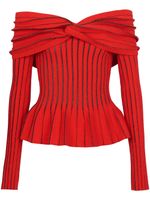 Balmain haut à épaules dénudées - Rouge - thumbnail