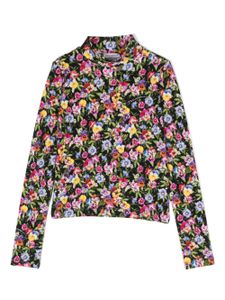 Dolce & Gabbana Kids haut à fleurs en coton mélangé - Noir