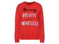 esmara Dames fijn breisel-pullover, casual gesneden, met print (L (44/46), Rood)