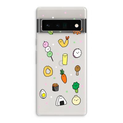 Happy bento friends: Google Pixel 6 Pro Transparant Hoesje