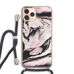Roze stroom: iPhone 11 Pro Max Transparant Hoesje met koord