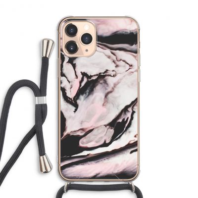 Roze stroom: iPhone 11 Pro Max Transparant Hoesje met koord