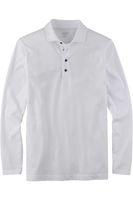 OLYMP Casual Modern Fit Poloshirt lange mouw gebroken wit, Effen - thumbnail