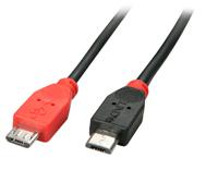 LINDY USB-kabel USB 2.0 USB-micro-B stekker, USB-micro-B stekker 2.00 m Zwart Met OTG-functie 31760