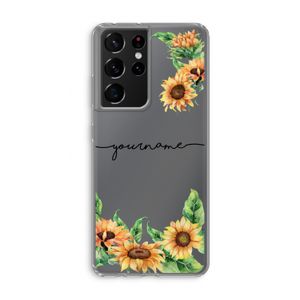 Zonnebloemen: Samsung Galaxy S21 Ultra Transparant Hoesje