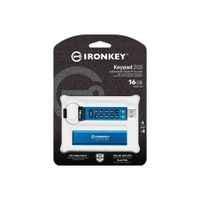 Kingston Technology IronKey Keypad 200 USB flash drive 16 GB USB Type-A 3.2 Gen 1 (3.1 Gen 1) Blauw - thumbnail