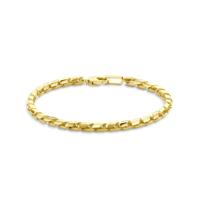 14K Geelgouden Armband Met Karabijnsluiting - 4mm Schakelbreedte, 21cm Lengte