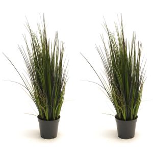 Set van 2x stuks kunstplanten groen gras sprieten 60 cm.