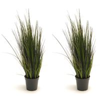 Set van 2x stuks kunstplanten groen gras sprieten 60 cm.