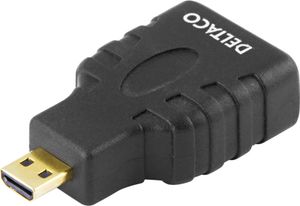 Deltaco HDMI-24-K video kabel adapter HDMI Type A (Standaard) HDMI Type D (Micro) Zwart