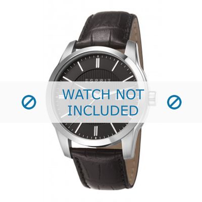 Esprit horlogeband ES107591 / ES107591001-40L Leder Zwart + zwart stiksel
