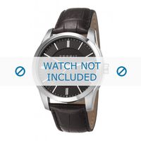 Esprit horlogeband ES107591 / ES107591001-40L Leder Zwart + zwart stiksel