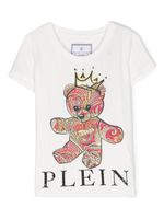 Philipp Plein Junior t-shirt en coton à ornements en cristal - Blanc - thumbnail