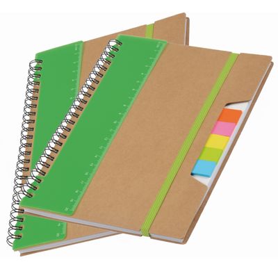 Pakket van 2x stuks schoolschriften/collegeblokken A5 groen
