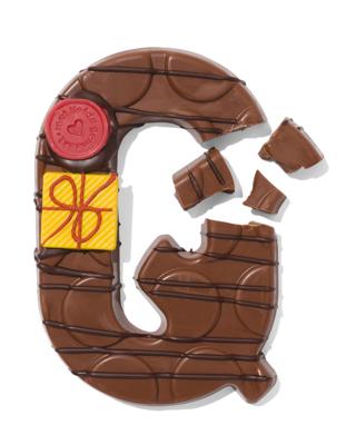 051 Handgedecoreerde Chocoladeletter Melk Q 180g