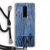Blauwe nerven: OnePlus 8 Transparant Hoesje met koord