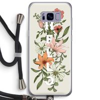 Hello bloemen: Samsung Galaxy S8 Plus Transparant Hoesje met koord