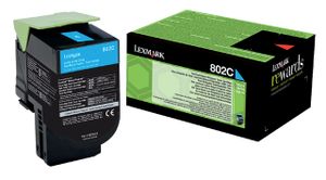 Lexmark 802C tonercartridge 1 stuk(s) Origineel Cyaan