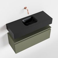 Toiletmeubel Mondiaz Andor | 80 cm | Meubelkleur Army | Lex vrijhangend wastafel Urban Midden | Zonder kraangat