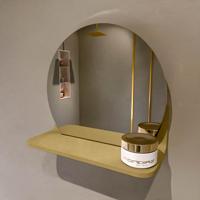 MONDIAZ SPOT spiegel rond 30cm met Spiegelplanchet kleur Oro.