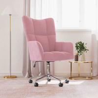 Relaxstoel fluweel roze