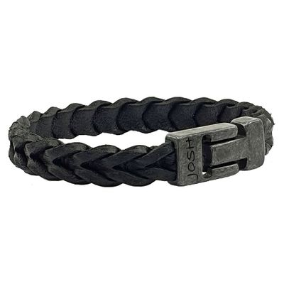 JOSH 24940-BRA-VB-BL Armband leder zwart-vintage zwart 10 mm 21 cm