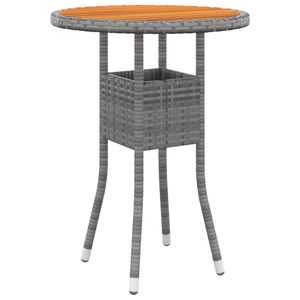 Tuintafel 60x75 cm acaciahout en poly rattan grijs