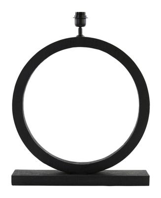 Light & Living Tafellamp 'Tinar' Mangohout, 64cm, kleur Mat Zwart (excl. kap)