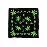 Bandana zakdoek met wietblaadjes print - polyester - 55 x 55 cm