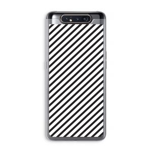 Strepen zwart-wit: Samsung Galaxy A80 Transparant Hoesje