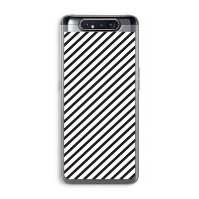 Strepen zwart-wit: Samsung Galaxy A80 Transparant Hoesje