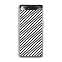 Strepen zwart-wit: Samsung Galaxy A80 Transparant Hoesje