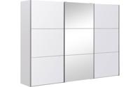 Goossens Kledingkast Easy Storage Sdk, 303 cm breed, 220 cm hoog, 2x 3 paneel glas schuifdeuren en 1x 3 paneel spiegel schuifdeur midden