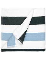 The One Towelling TH1090 Beach Towel Stripe - Anthracite/Light Blue/White - 90 x 190 cm - thumbnail