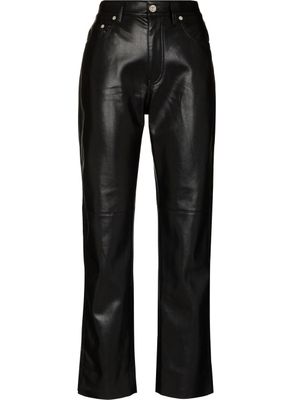 Nanushka pantalon court à coupe évasée - Noir