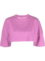 Palm Angels t-shirt crop à logo imprimé - Violet