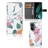 OnePlus Nord CE 3 | Telefoonhoesje | Met pasjeshouder | Bird Flowers