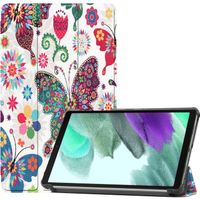 Basey Samsung Galaxy Tab A7 Lite Hoesje Kunstleer Hoes Case Cover -Vlinders