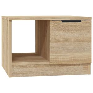 The Living Store Salontafel Sonoma Eiken - 50 x 50 x 36 cm - Opbergruimte - Displayfunctie