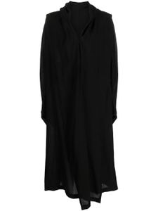 Y's semi-sheer long cape coat - Noir