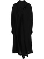 Y's semi-sheer long cape coat - Noir