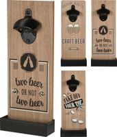 Flessenopener met opvangbakje 12x30cm 3 ass.