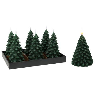 LED kaars Lifetime Donkergroen Kerstboom 19 cm Vlameffect