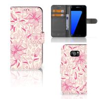 Samsung Galaxy S7 Edge Hoesje Pink Flowers Samsung Galaxy S7 Edge Hoesje Pink Flowers
