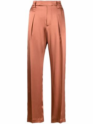 Brunello Cucinelli pantalon droit à taille haute - Orange