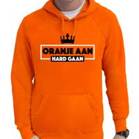 Koningsdag verkleed hoodie heren - oranje aan hard gaan - oranje Koningsdag verkleed hoodie heren - oranje aan hard gaan - oranje