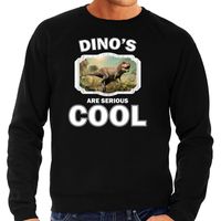 Sweater dinosaurs are serious cool zwart heren - dinosaurussen/ stoere t-rex dinosaurus trui 2XL  - - thumbnail