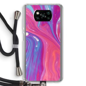 Paarse stroom: Xiaomi Poco X3 NFC Transparant Hoesje met koord