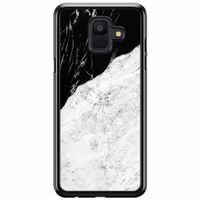 Samsung Galaxy A6 2018  hoesje - Marmer zwart grijs